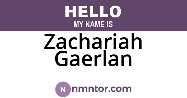 Zachariah Gaerlan