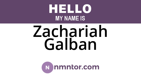 Zachariah Galban