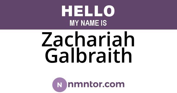 Zachariah Galbraith