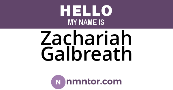 Zachariah Galbreath