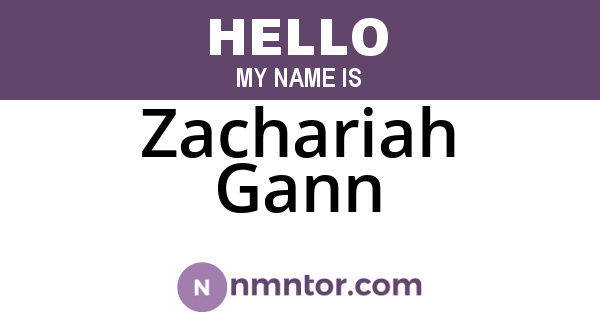 Zachariah Gann