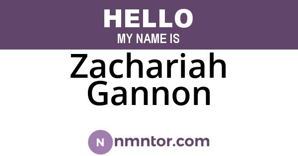 Zachariah Gannon
