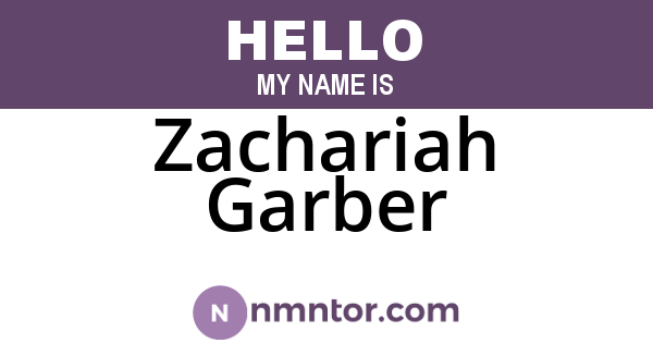 Zachariah Garber