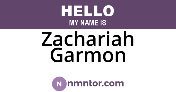 Zachariah Garmon