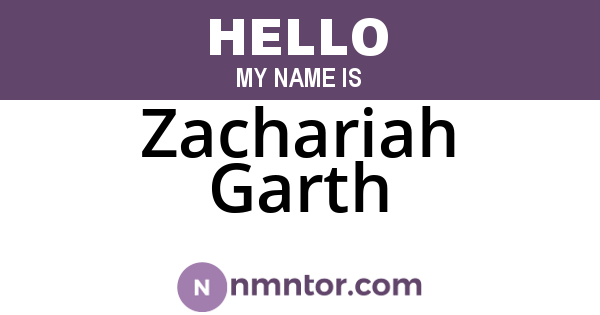 Zachariah Garth