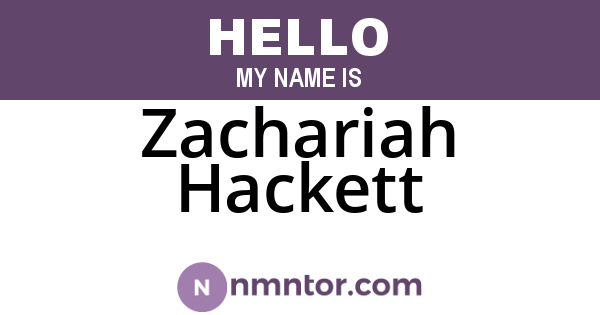Zachariah Hackett