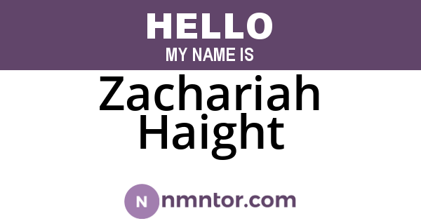 Zachariah Haight