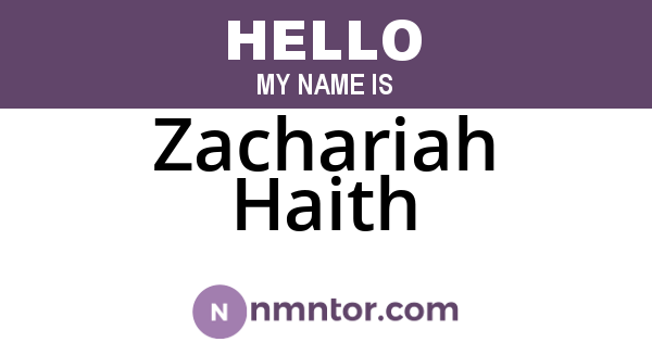 Zachariah Haith