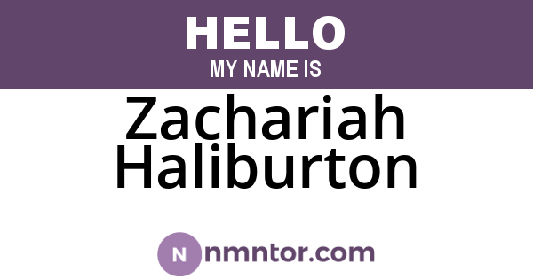 Zachariah Haliburton