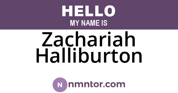 Zachariah Halliburton