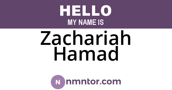 Zachariah Hamad