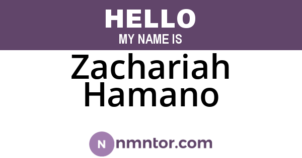 Zachariah Hamano