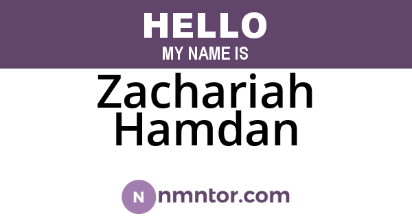 Zachariah Hamdan