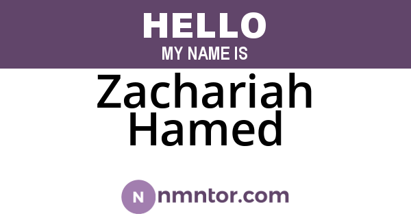 Zachariah Hamed