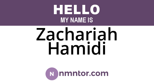 Zachariah Hamidi