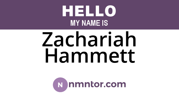 Zachariah Hammett