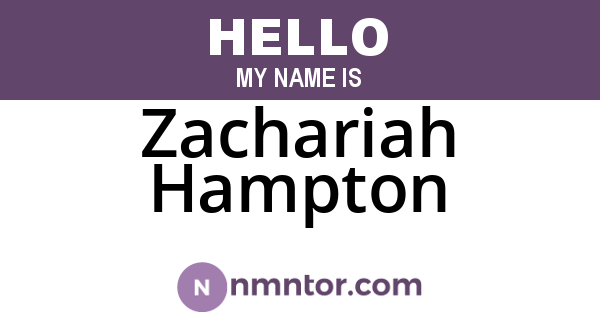 Zachariah Hampton