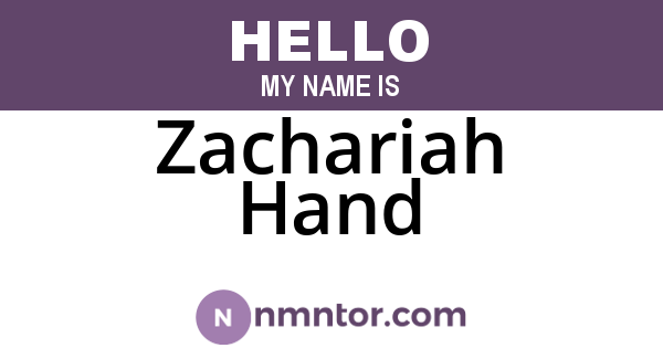 Zachariah Hand