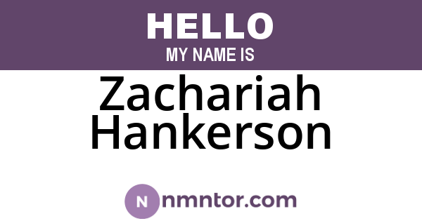 Zachariah Hankerson