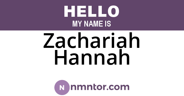Zachariah Hannah