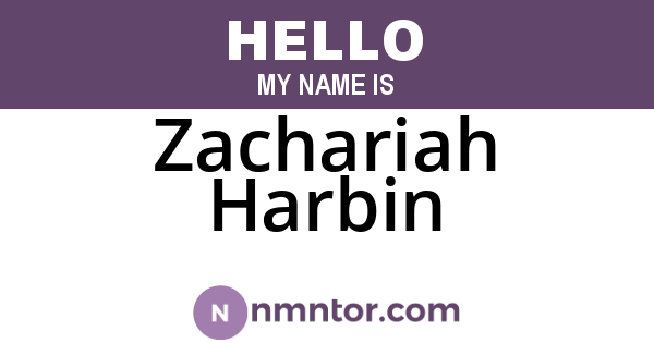 Zachariah Harbin