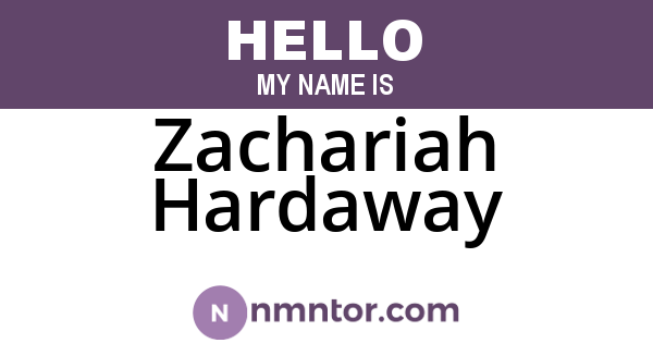Zachariah Hardaway