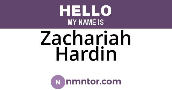 Zachariah Hardin