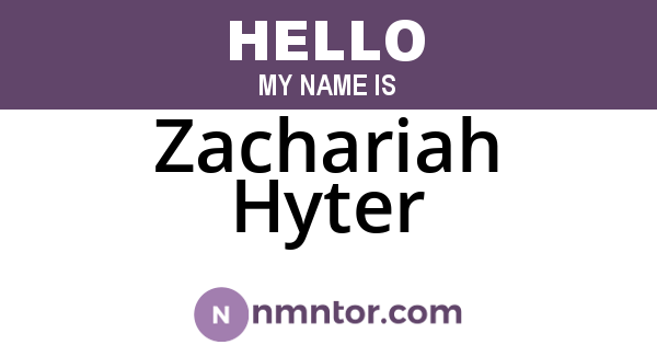 Zachariah Hyter