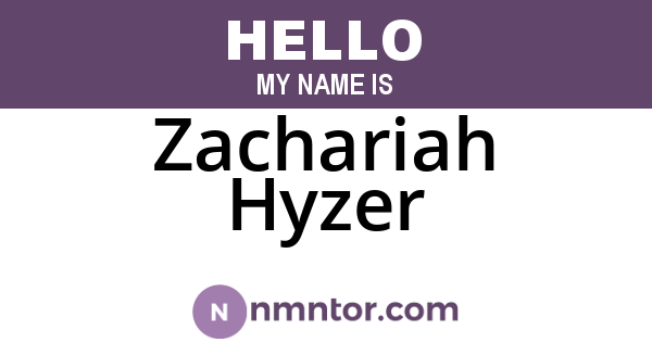 Zachariah Hyzer