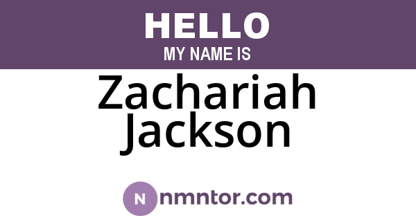 Zachariah Jackson