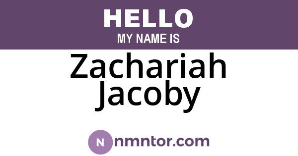 Zachariah Jacoby
