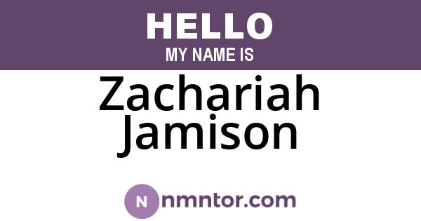 Zachariah Jamison