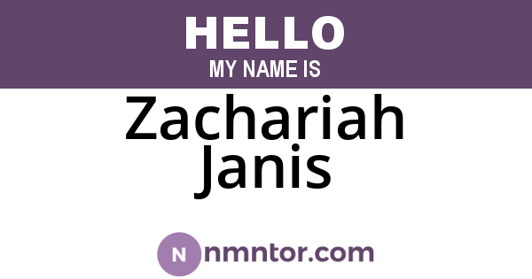 Zachariah Janis