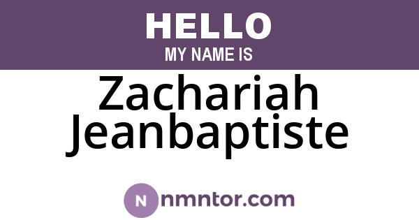 Zachariah Jeanbaptiste
