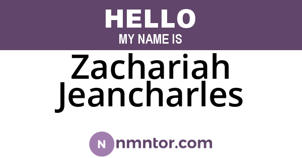 Zachariah Jeancharles