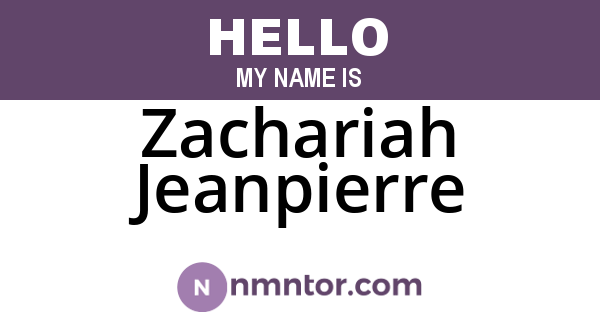 Zachariah Jeanpierre