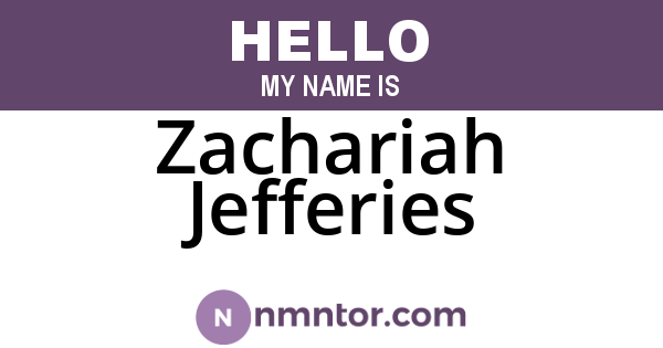 Zachariah Jefferies