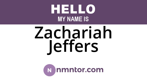 Zachariah Jeffers