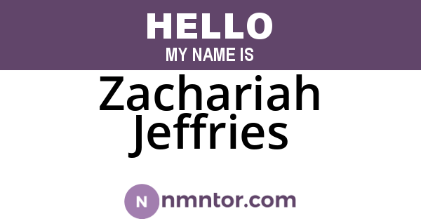 Zachariah Jeffries