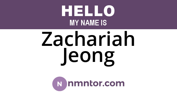 Zachariah Jeong