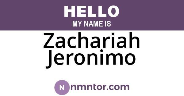 Zachariah Jeronimo