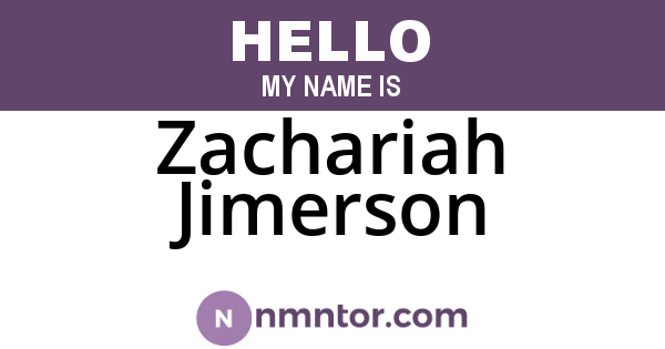 Zachariah Jimerson