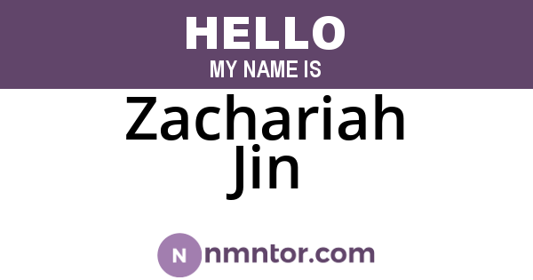 Zachariah Jin