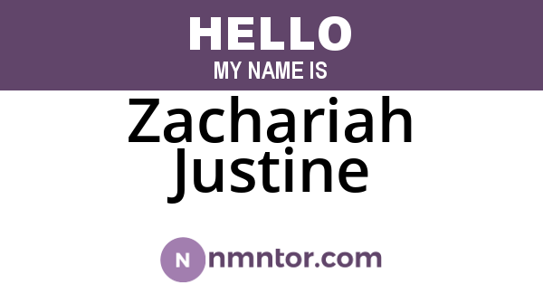 Zachariah Justine