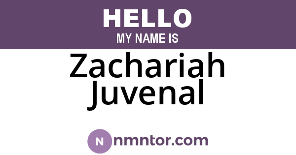 Zachariah Juvenal