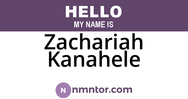 Zachariah Kanahele