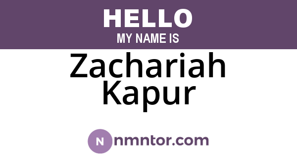 Zachariah Kapur