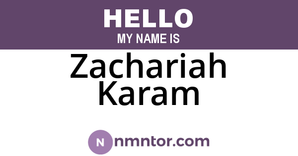 Zachariah Karam