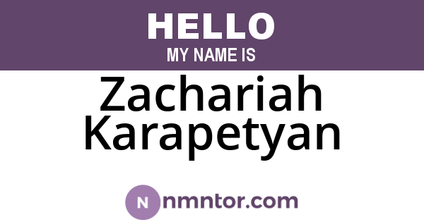 Zachariah Karapetyan