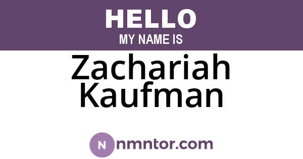 Zachariah Kaufman